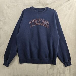 VTG UT Texas Longhorns Navy Blue Crewneck Sweatshirt Mens Large University